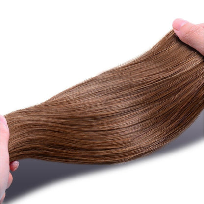 LATTE shade 6 human hair clip-in hair extensions | Milk &amp; Honey Wigs