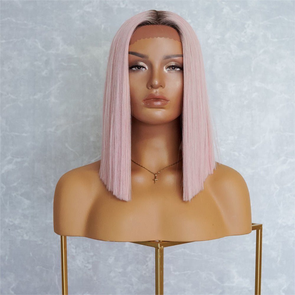 LAURA Pink Ombre Lace Front Wig Milk Honey