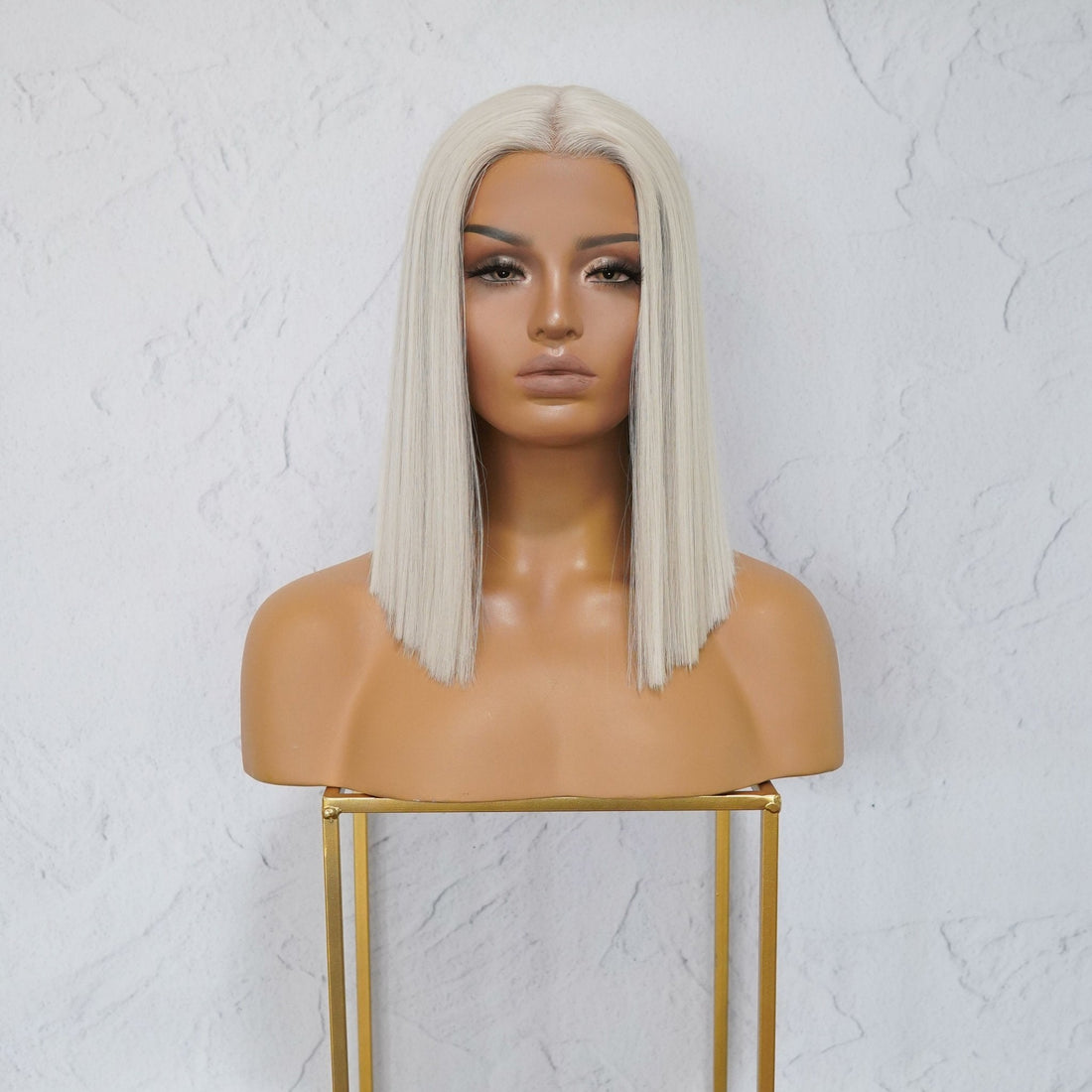 LAURA White Platinum Blonde Lace Front Wig - Milk &amp; Honey Wigs