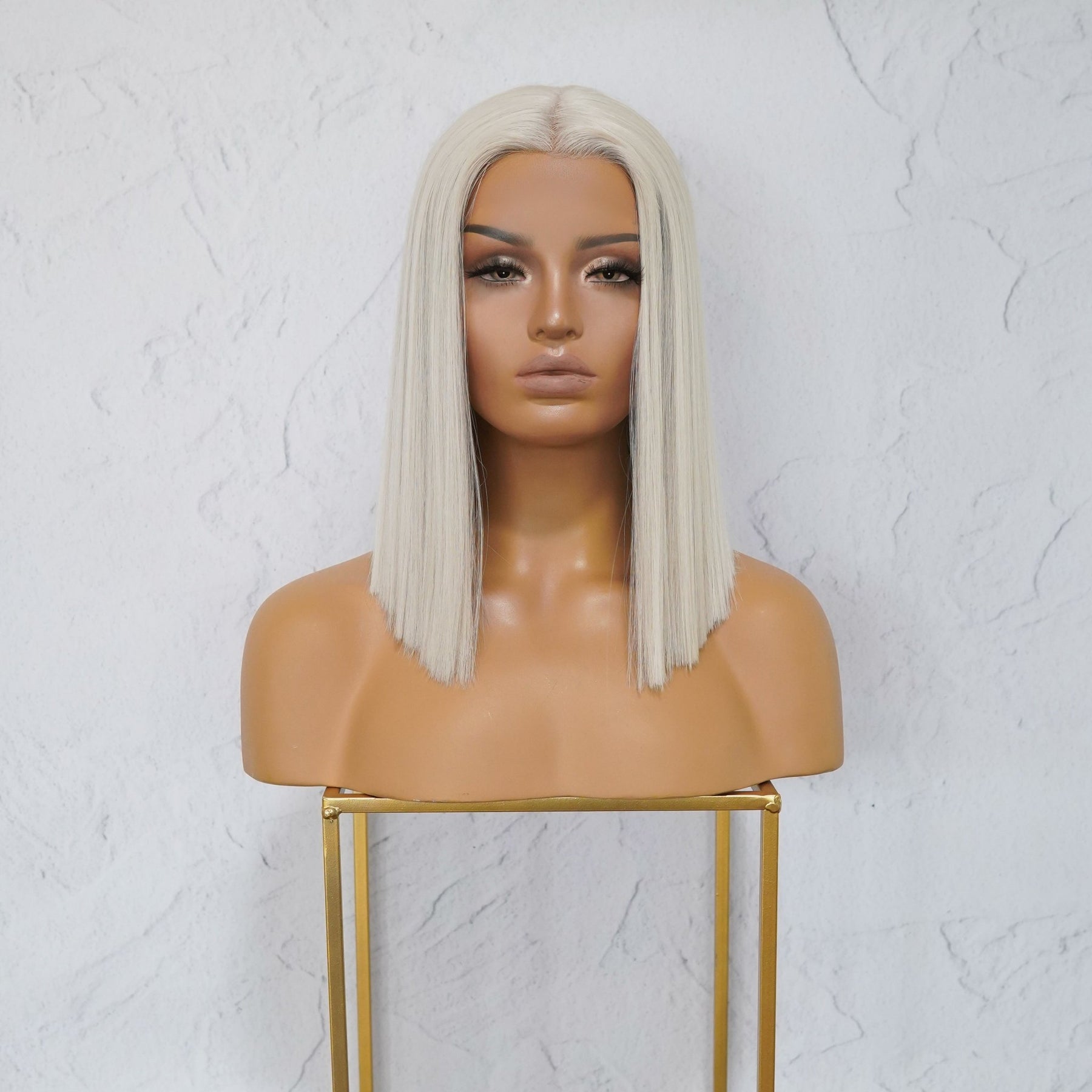 LAURA White Platinum Blonde Lace Front Wig - Milk & Honey