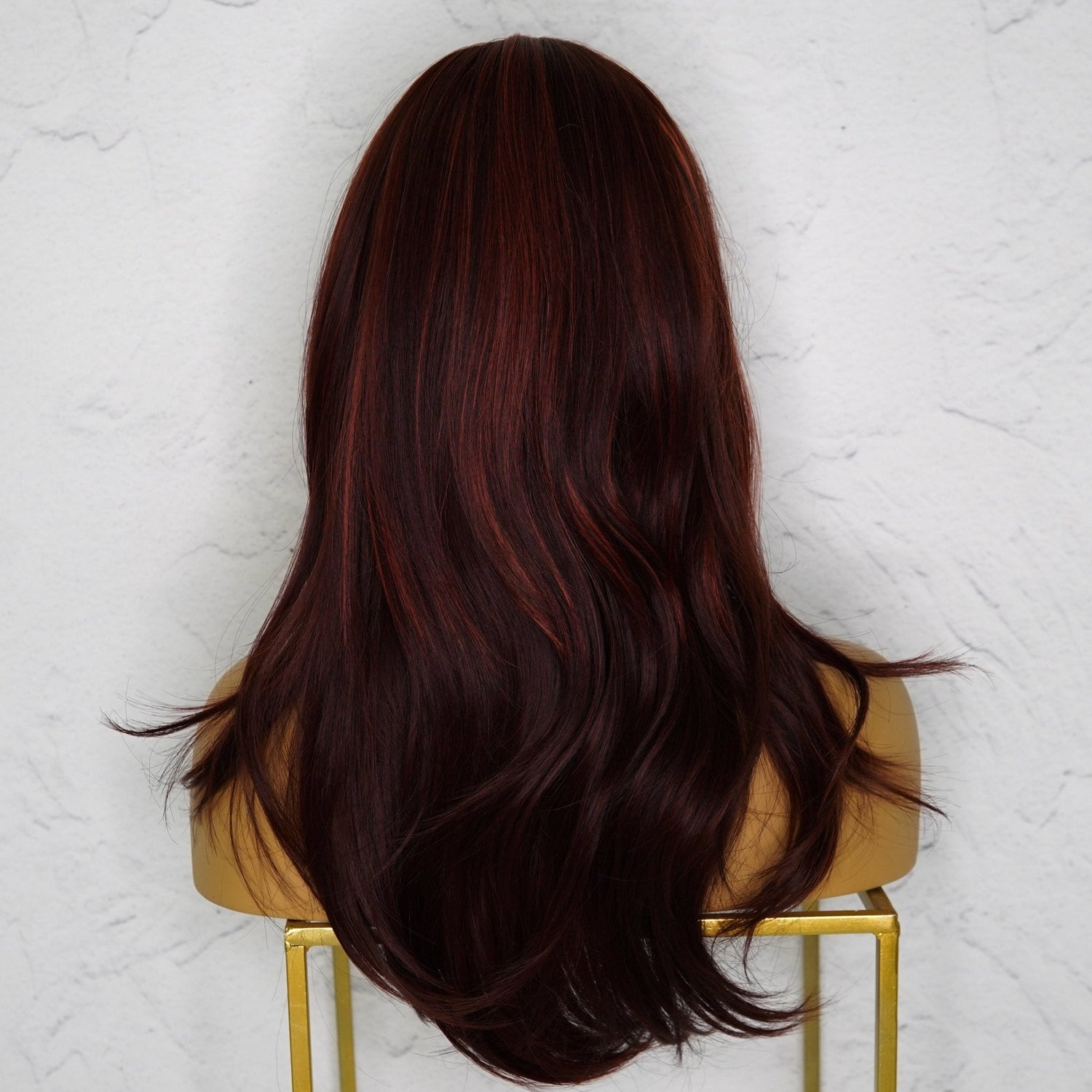 LAYTON Burgundy Fringe Wig - Milk &amp; Honey Wigs