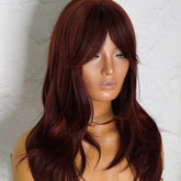 LAYTON Burgundy Fringe Wig - Milk & Honey Wigs