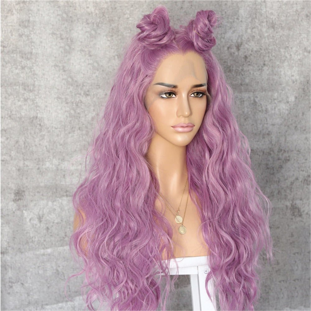 Leyla Pink Wavy 24" Lace Front Wig - Milk & Honey