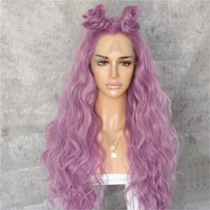 Leyla Pink Wavy 24" Lace Front Wig - Milk & Honey