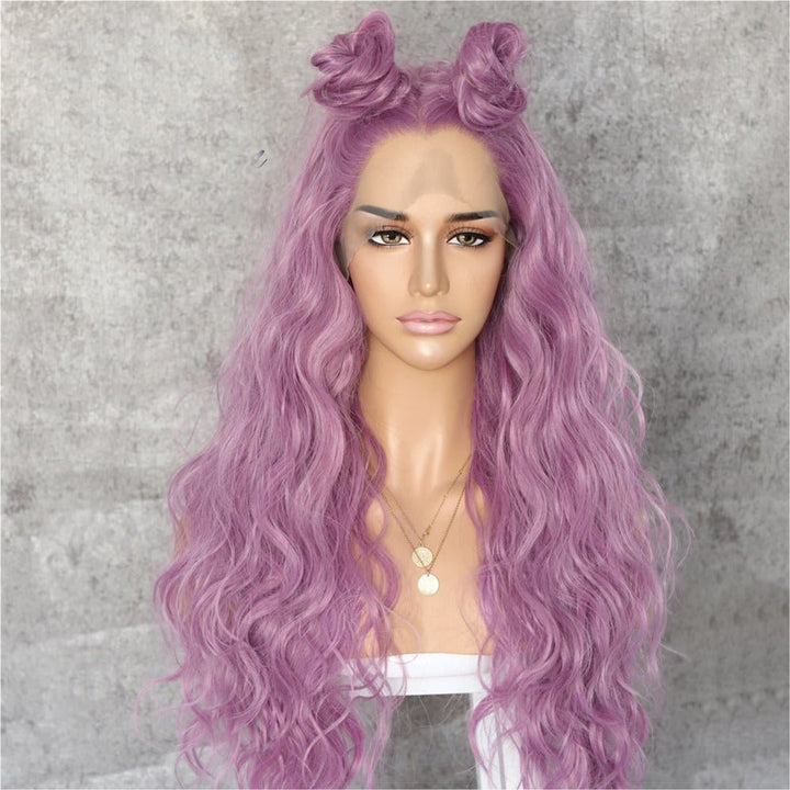 Leyla Pink Wavy 24" Lace Front Wig - Milk & Honey