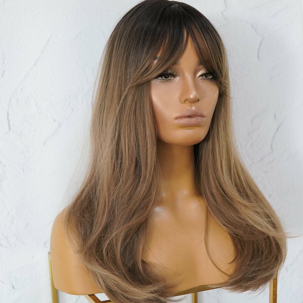 LILAH Brown Ombre Fringe Wig - Milk & Honey Wigs