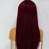 LILLY Burgundy Human Hair Lace Front Wig - Milk & Honey
