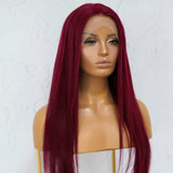 LILLY Burgundy Human Hair Lace Front Wig - Milk & Honey