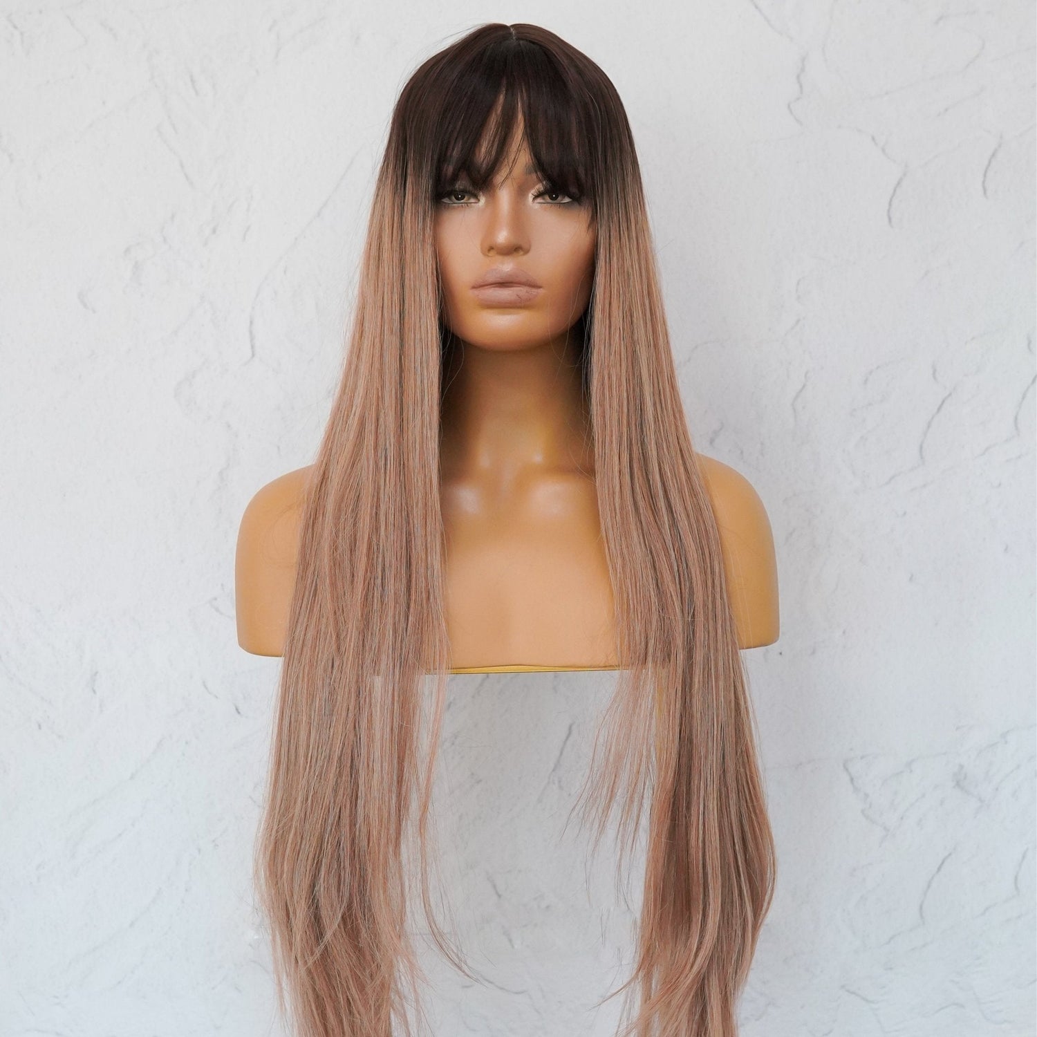 LIRA Caramel Ombre Fringe Wig - Milk &amp; Honey Wigs