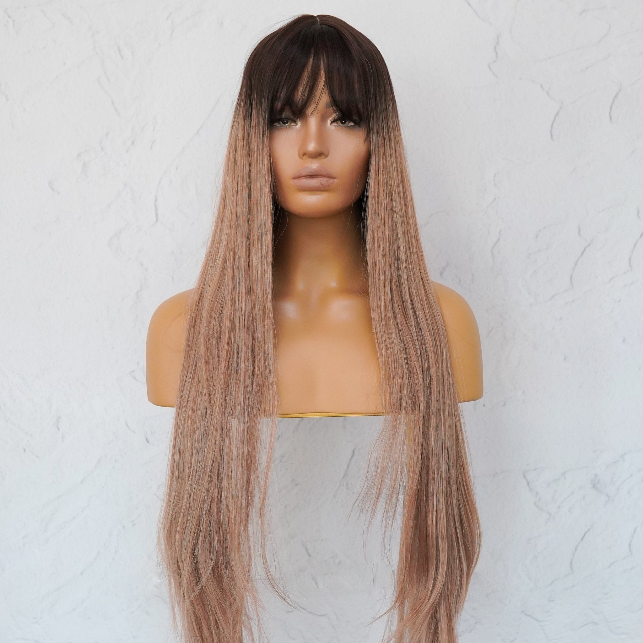 LIRA Caramel Ombre Fringe Wig - Milk &amp; Honey Wigs
