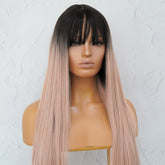 LIRA Dusty Caramel Pink Ombre Fringe Wig - Milk & Honey Wigs