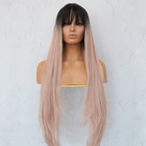 LIRA Dusty Caramel Pink Ombre Fringe Wig - Milk & Honey Wigs
