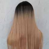 LIRA Dusty Caramel Pink Ombre Fringe Wig - Milk & Honey Wigs