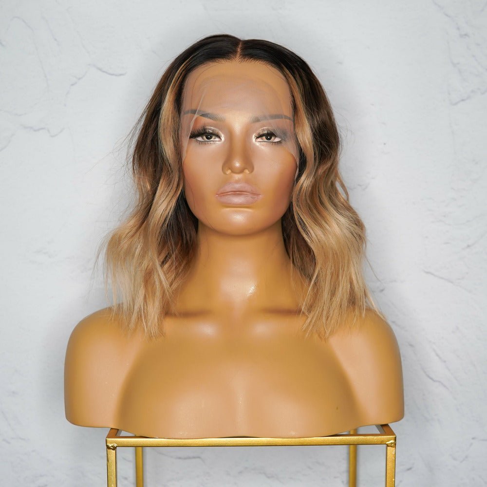 LORELEI Ombre Brown Human Hair Lace Front Wig - Milk &amp; Honey Wigs