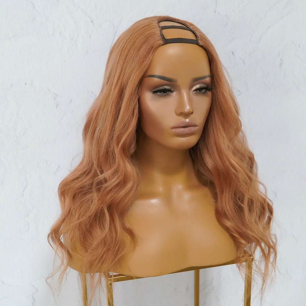 LOUISE Dark Strawberry Blonde Human Hair U Part Wig - Milk & Honey