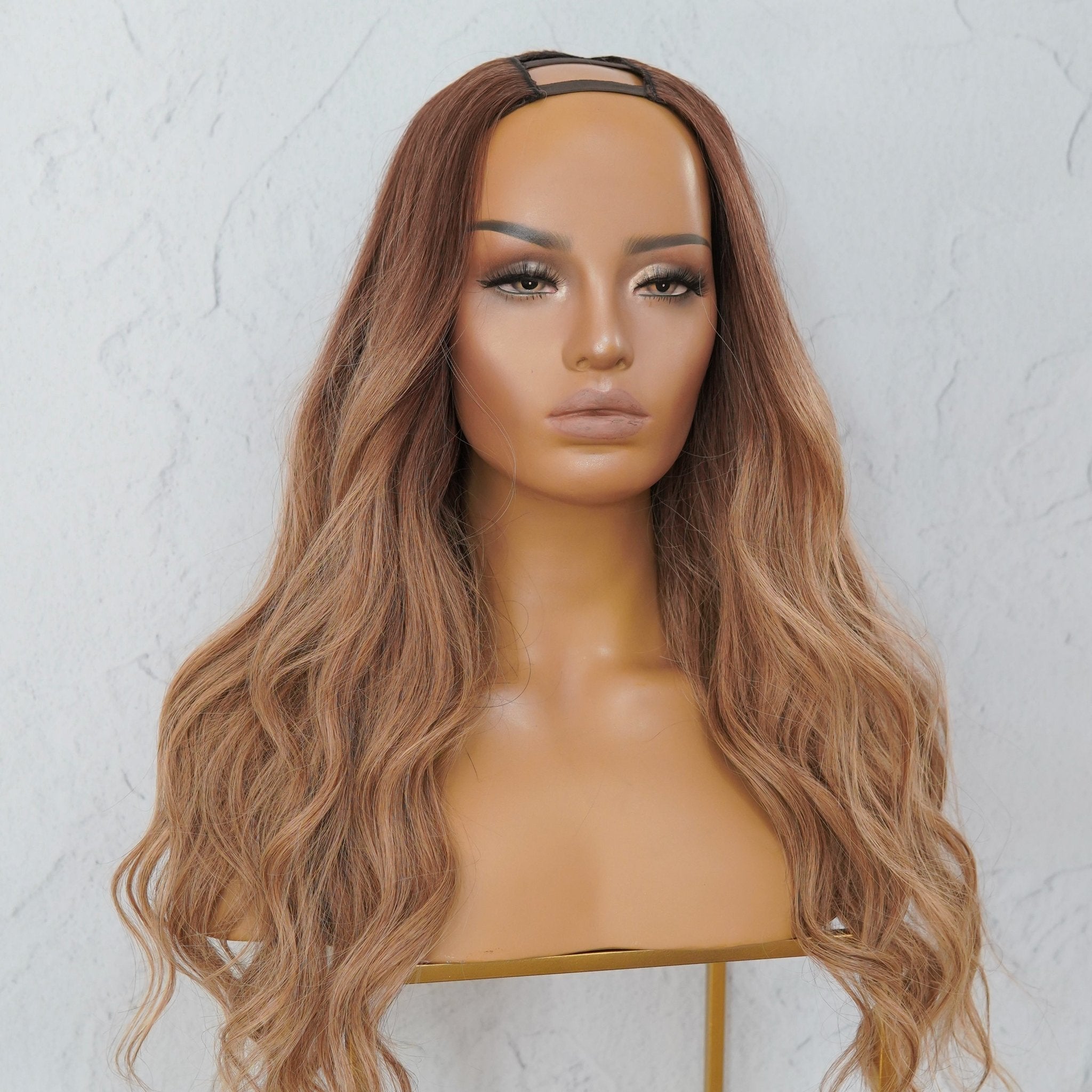 LUKA Ombre Brown Human Hair U Part Wig - Milk &amp; Honey Wigs