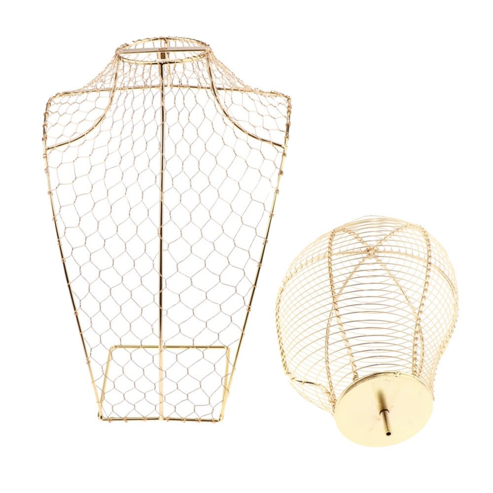 LUXE Metal Wig Stand - Gold - Milk &amp; Honey Wigs