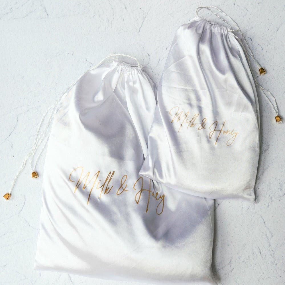 Luxe Satin Care Bag - Milk & Honey Wigs