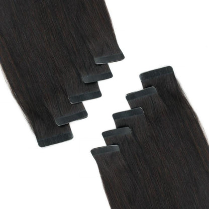coal shade 1B tape-in human hair extensions | Milk &amp; Honey Wigs