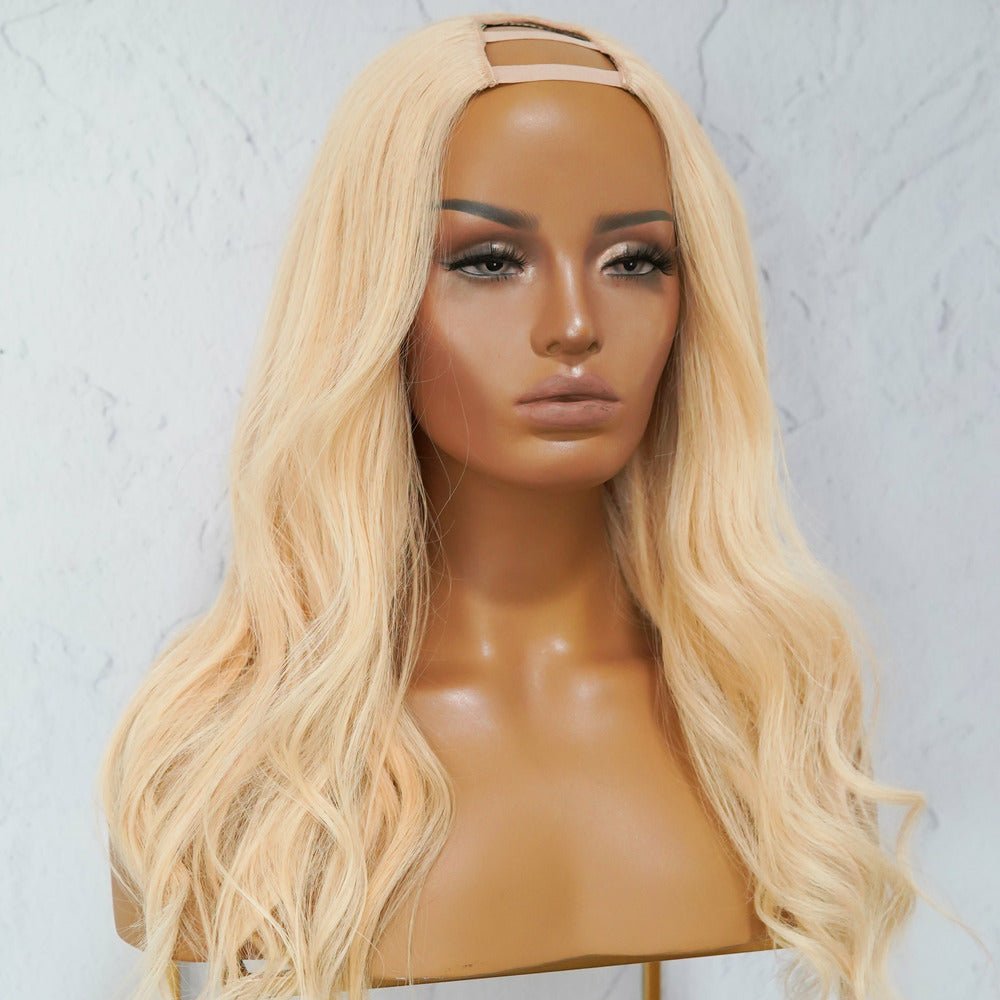 Blonde u part wig human clearance hair