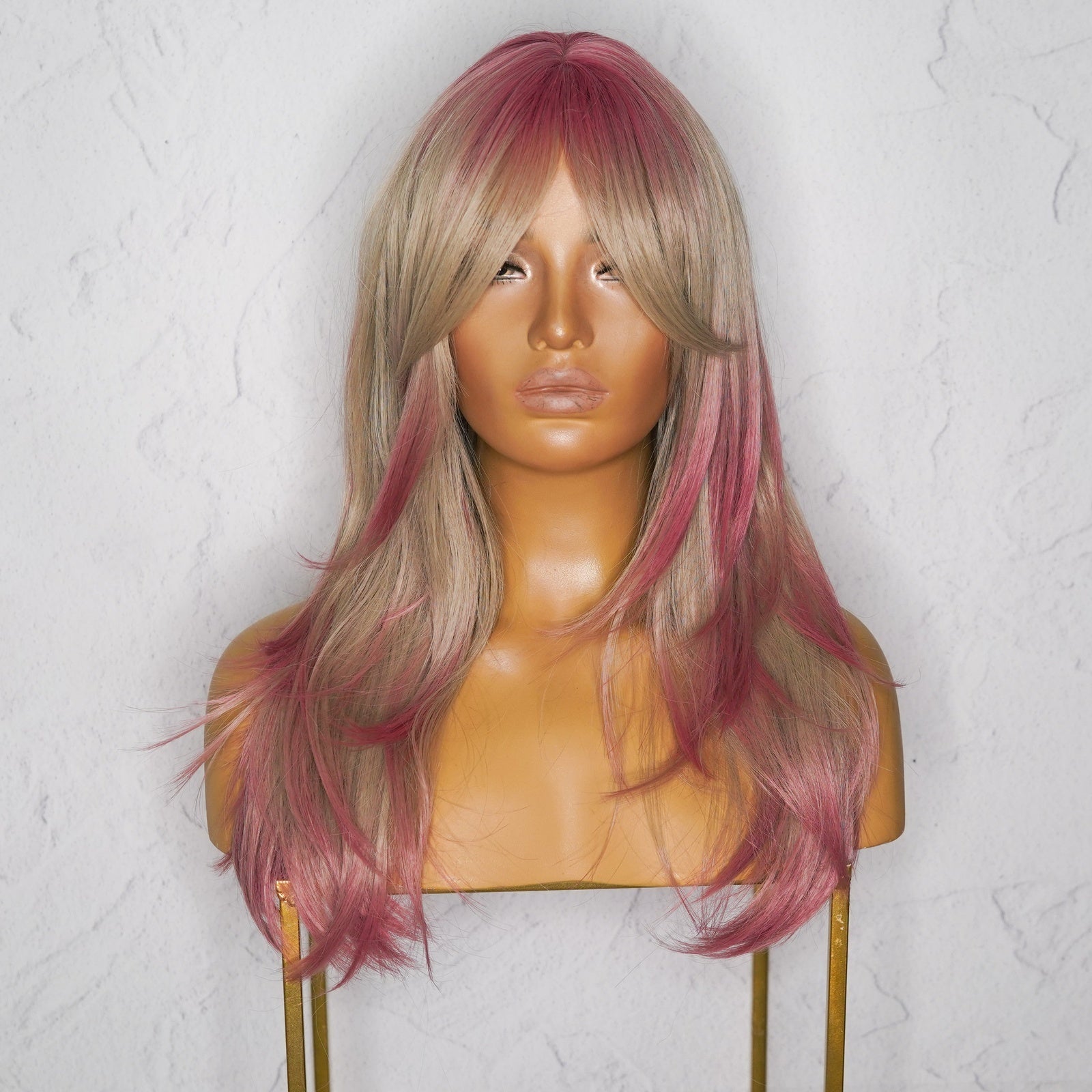 MATILDA Ombre Pink Fringe Wig - Milk &amp; Honey Wigs