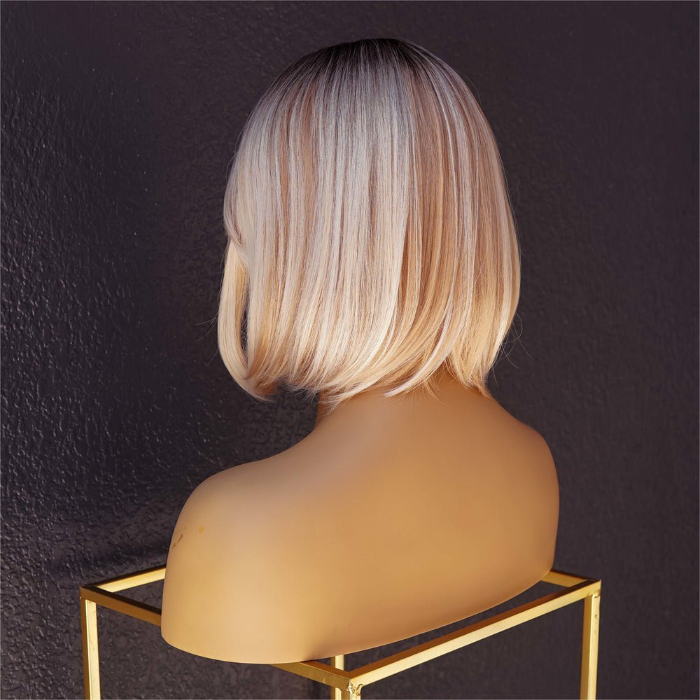 MIAH Ombre Blonde Fringe Bob Wig - Milk &amp; Honey Wigs