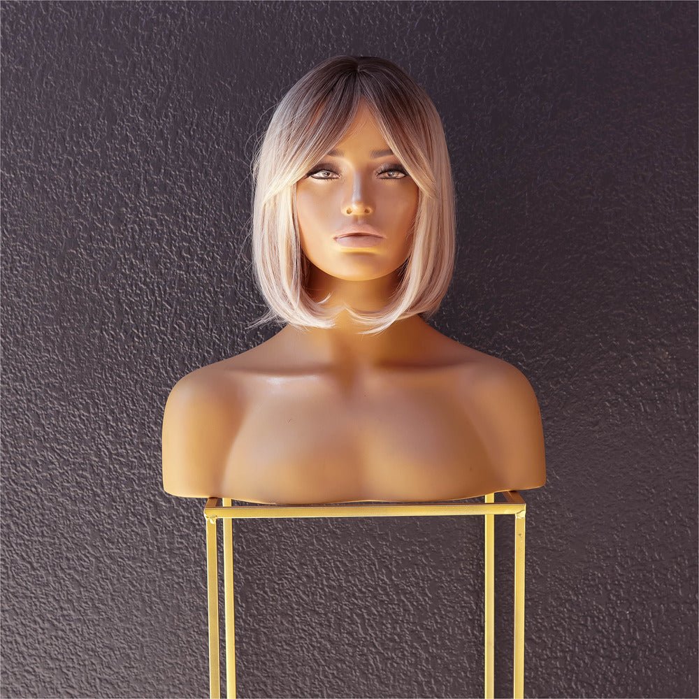 MIAH Ombre Blonde Fringe Bob Wig - Milk & Honey