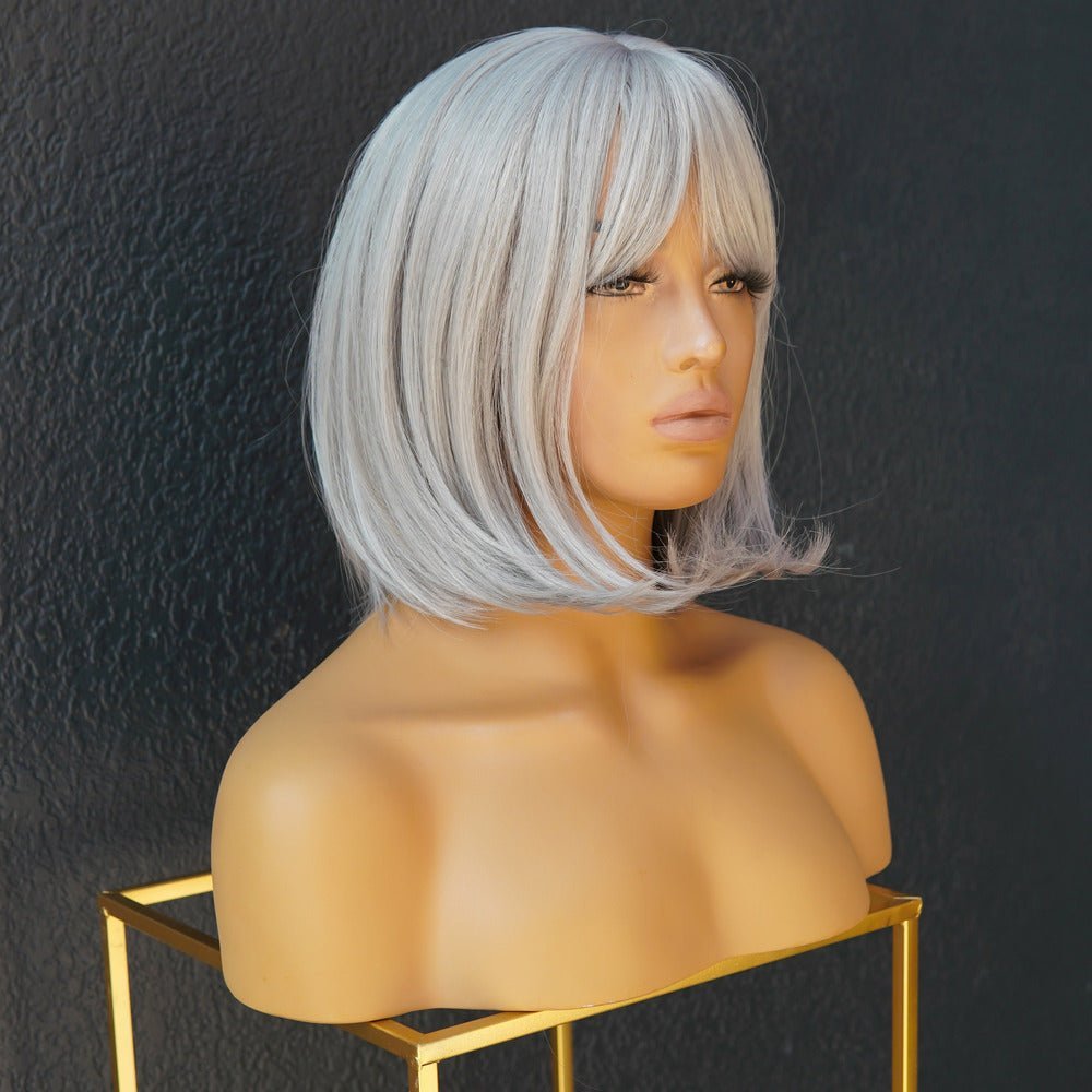 MIAH Silver Fringe Bob Wig - Milk &amp; Honey Wigs