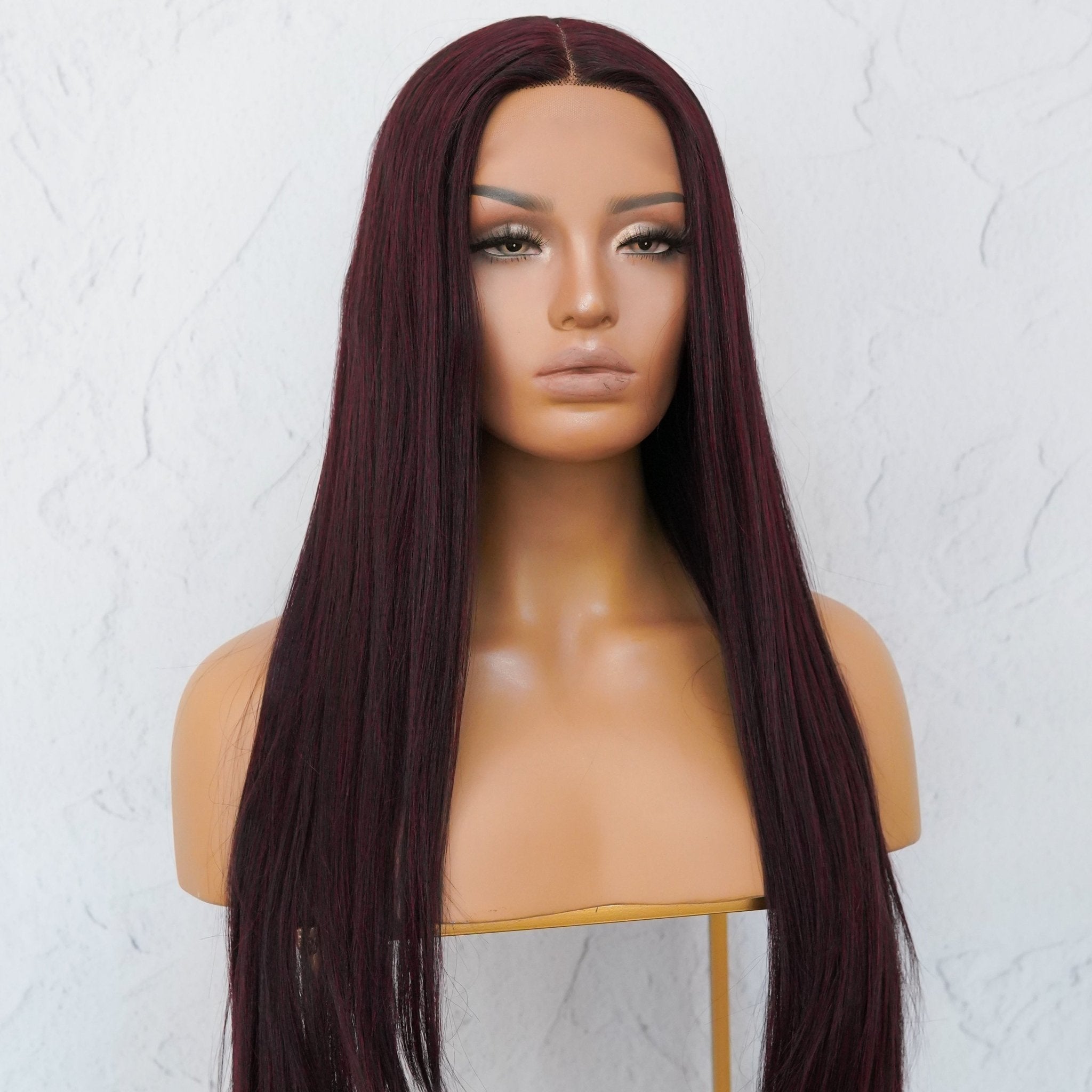 MICHELLE Burgundy Lace Front Wig - Milk &amp; Honey Wigs