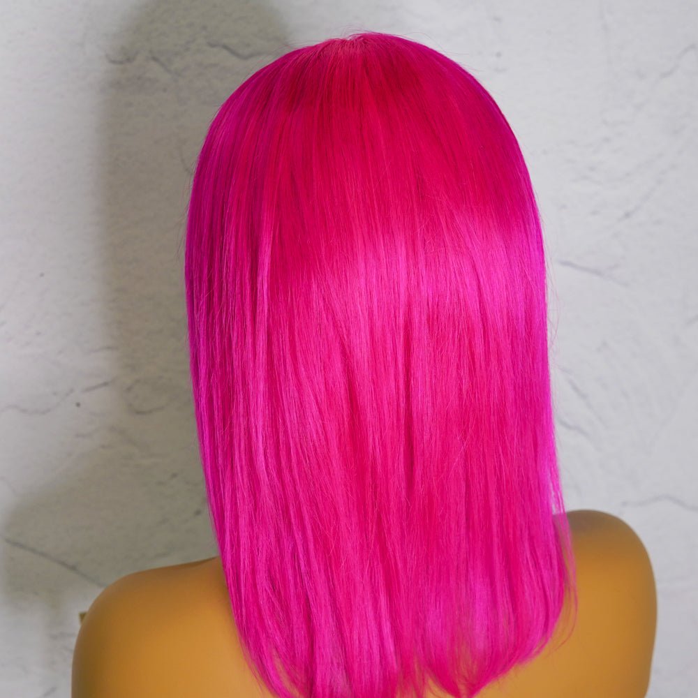 MINX Neon Pink Human Hair Lace Front Wig - Milk & Honey