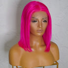 MINX Neon Pink Human Hair Lace Front Wig - Milk & Honey Wigs
