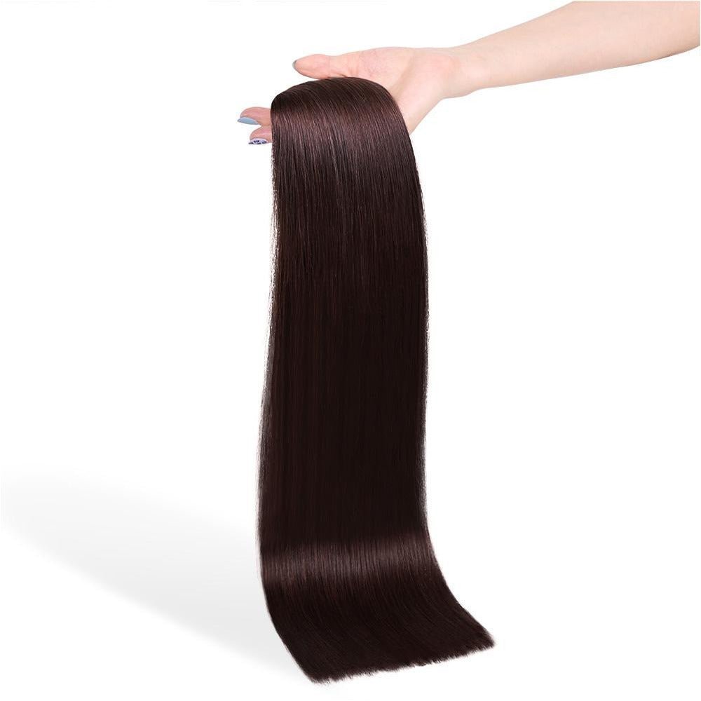 MOCHA shade 4 human hair clip-in hair extensions | Milk &amp; Honey Wigs