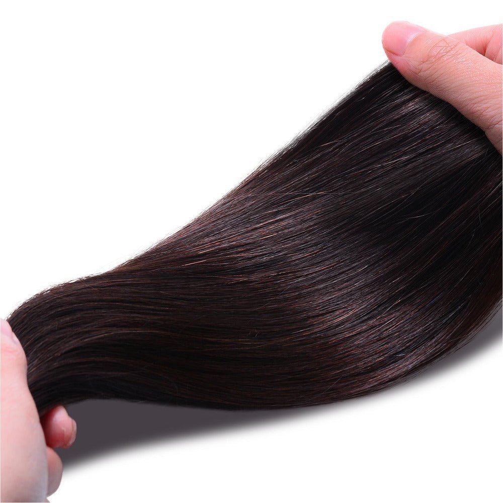 MOCHA shade 4 human hair clip-in hair extensions | Milk &amp; Honey Wigs