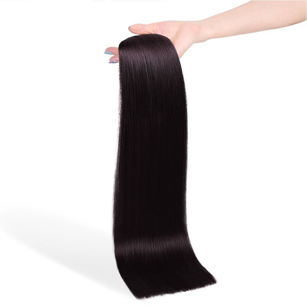 NATURAL BLACK shade 1B human hair clip-in hair extensions | Milk &amp; Honey Wigs