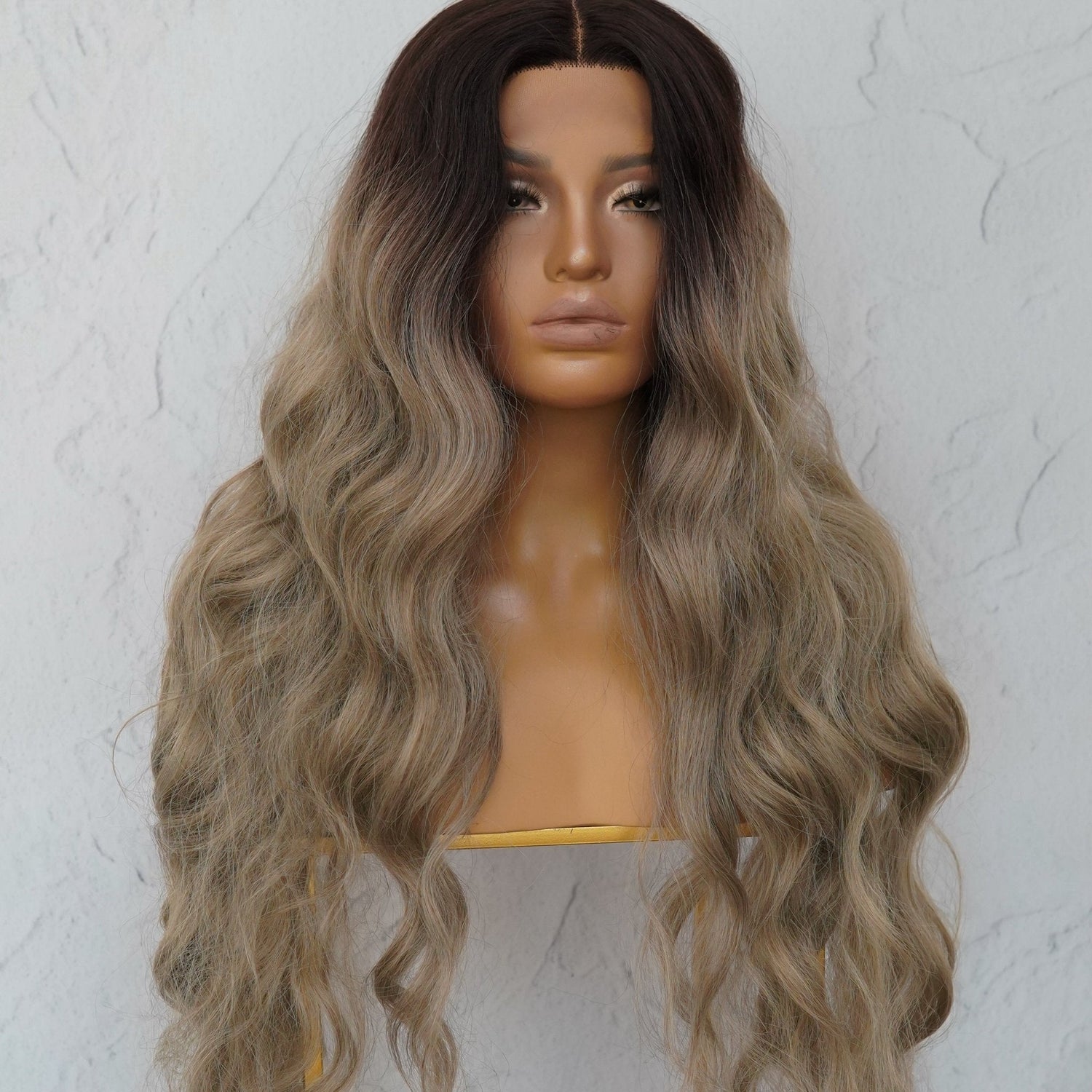 NERA Ombre Ash Blonde 30&quot; Lace Front Wig - Milk &amp; Honey Wigs