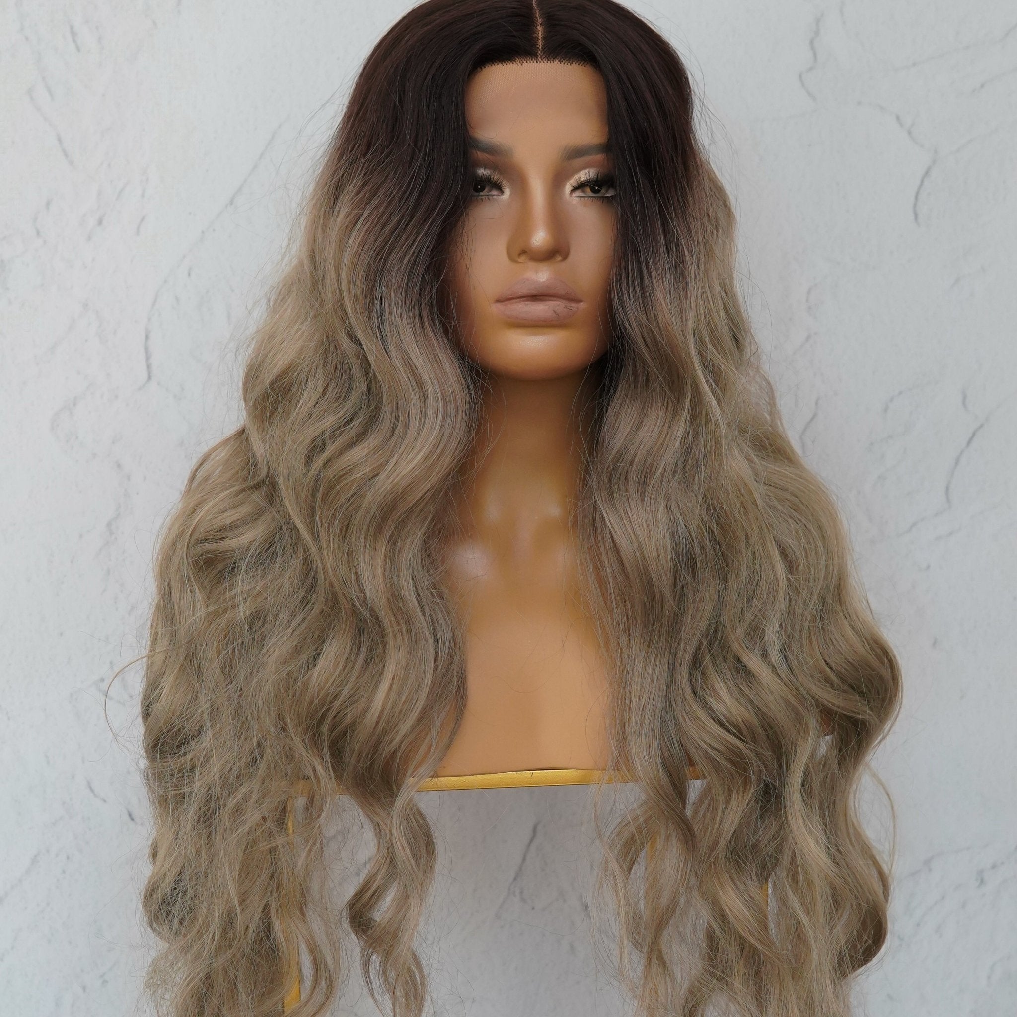 NERA Ombre Ash Blonde 30&quot; Lace Front Wig - Milk &amp; Honey Wigs