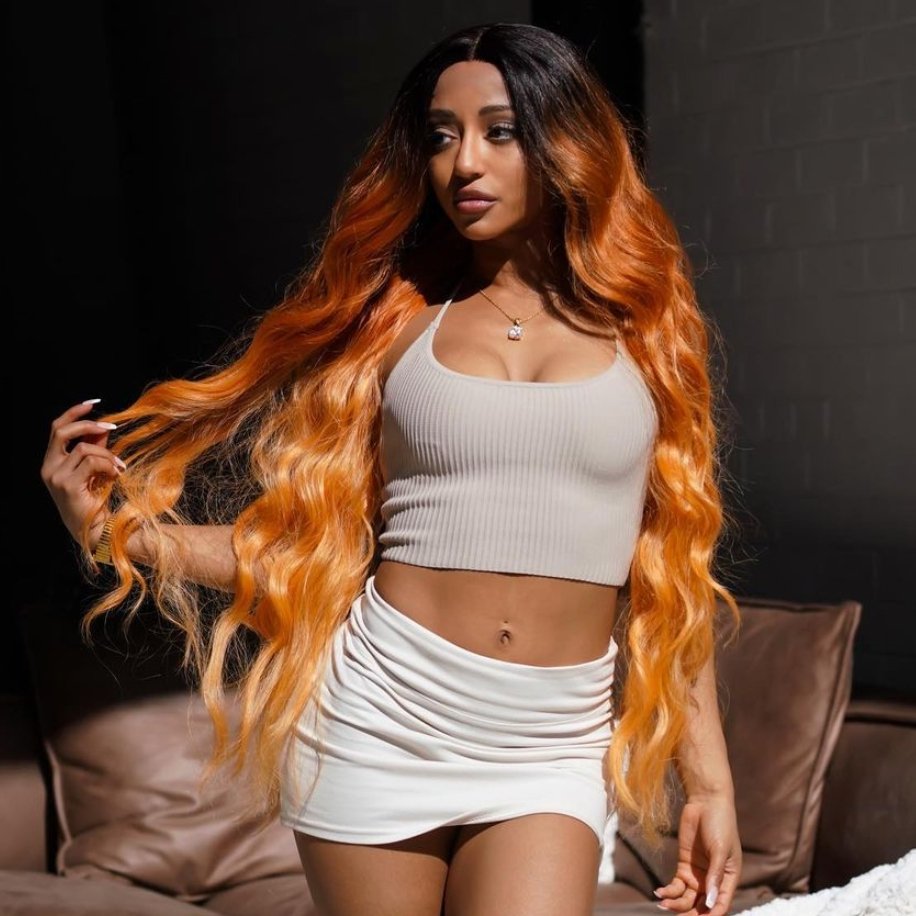 NERA Ombre Flame 30&quot; Lace Front Wig - Milk &amp; Honey Wigs
