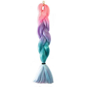 PASTEL PINK, PURPLE, BLUE GLITTER BRAID HAIR 24" - Milk & Honey