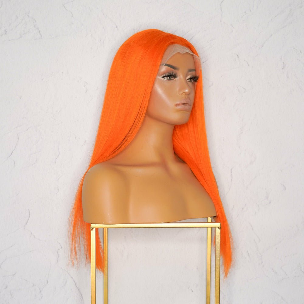 Peaches 2.0 Orange Human Hair Lace Front Wig - Milk &amp; Honey Wigs