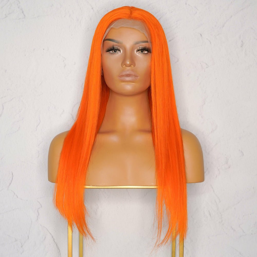 Peaches 2.0 Orange Human Hair Lace Front Wig - Milk &amp; Honey Wigs