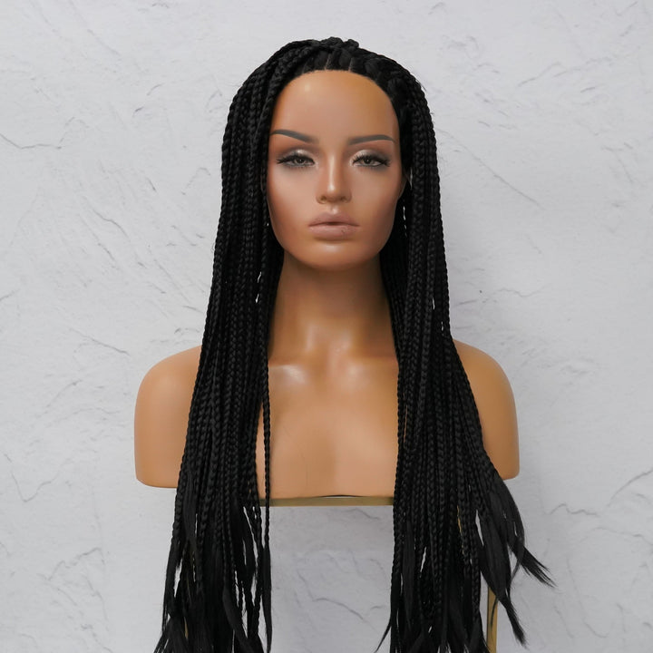 PHOENIX BLACK Braided 26" Lace Front Wig - Milk & Honey