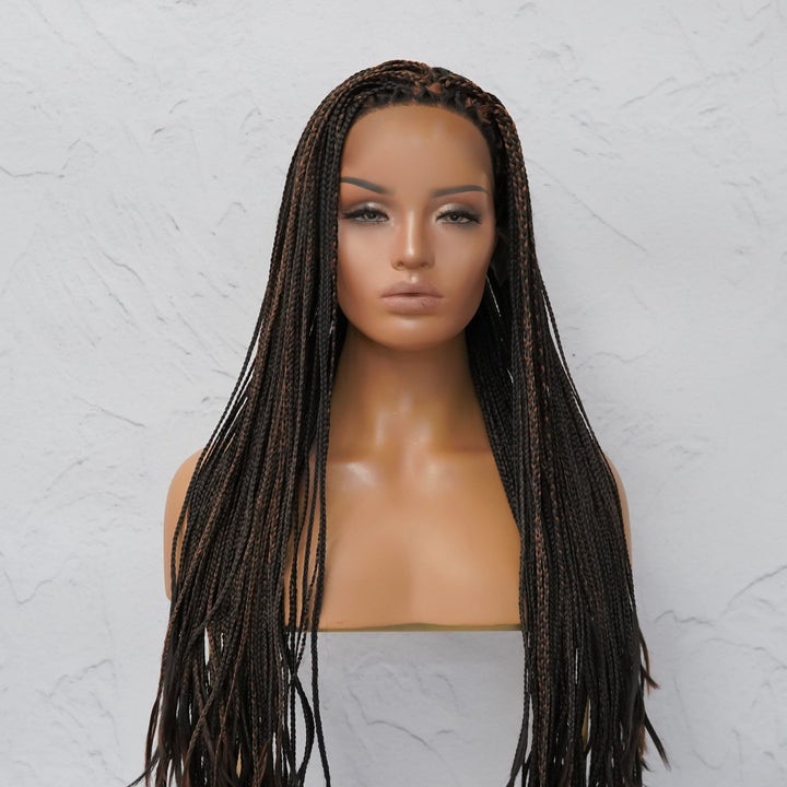 PHOENIX BROWN Braided 26" Lace Front Wig - Milk & Honey
