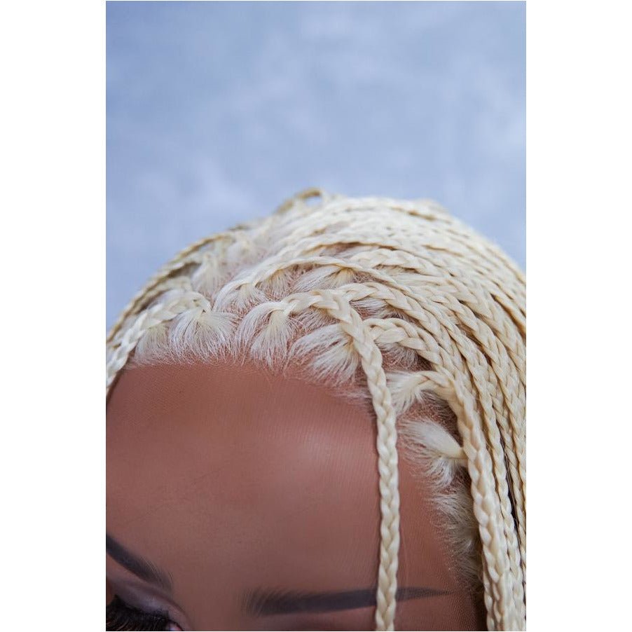 PHOENIX Ice Blonde Braided 26" Lace Front Wig - Milk & Honey