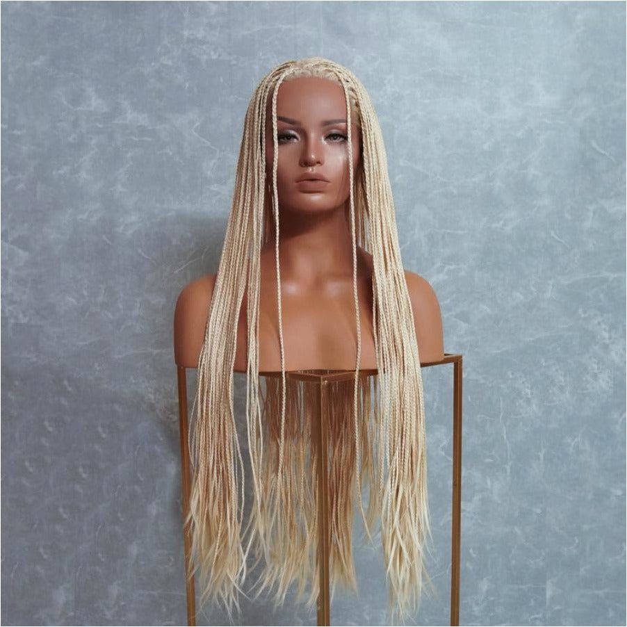 PHOENIX Ice Blonde Braided 26" Lace Front Wig - Milk & Honey