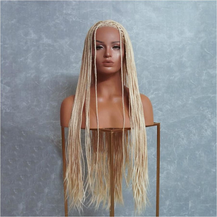 PHOENIX Ice Blonde Braided 26" Lace Front Wig - Milk & Honey