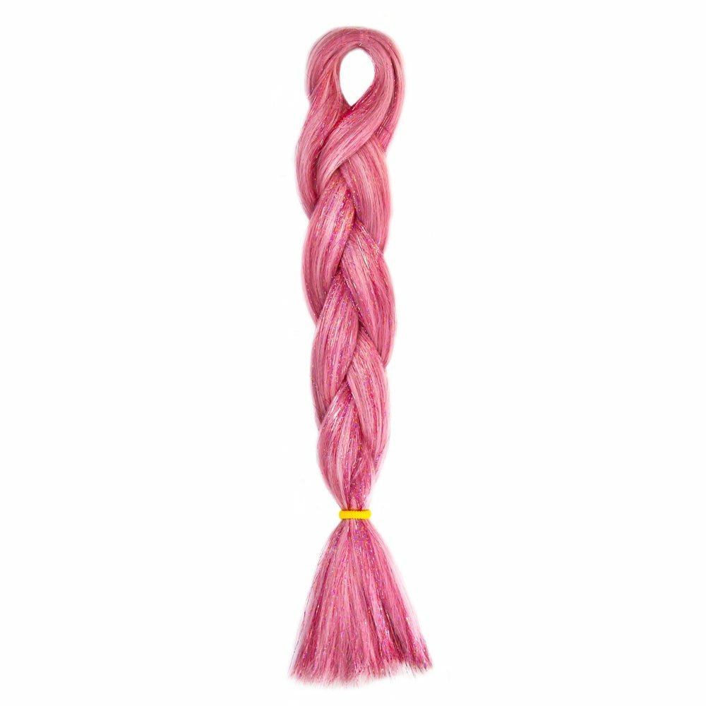 PINK GLITTER BRAID HAIR 24" - Milk & Honey Wigs