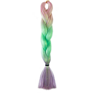 PINK, GREEN, PURPLE GLITTER BRAID HAIR 24" - Milk & Honey