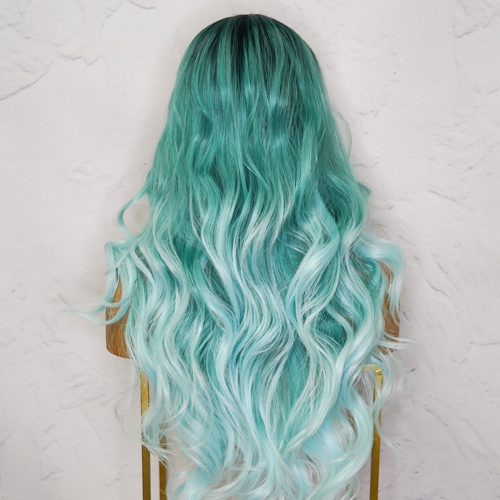 POLLY Ombre Blue 30" Lace Front Wig - Milk & Honey