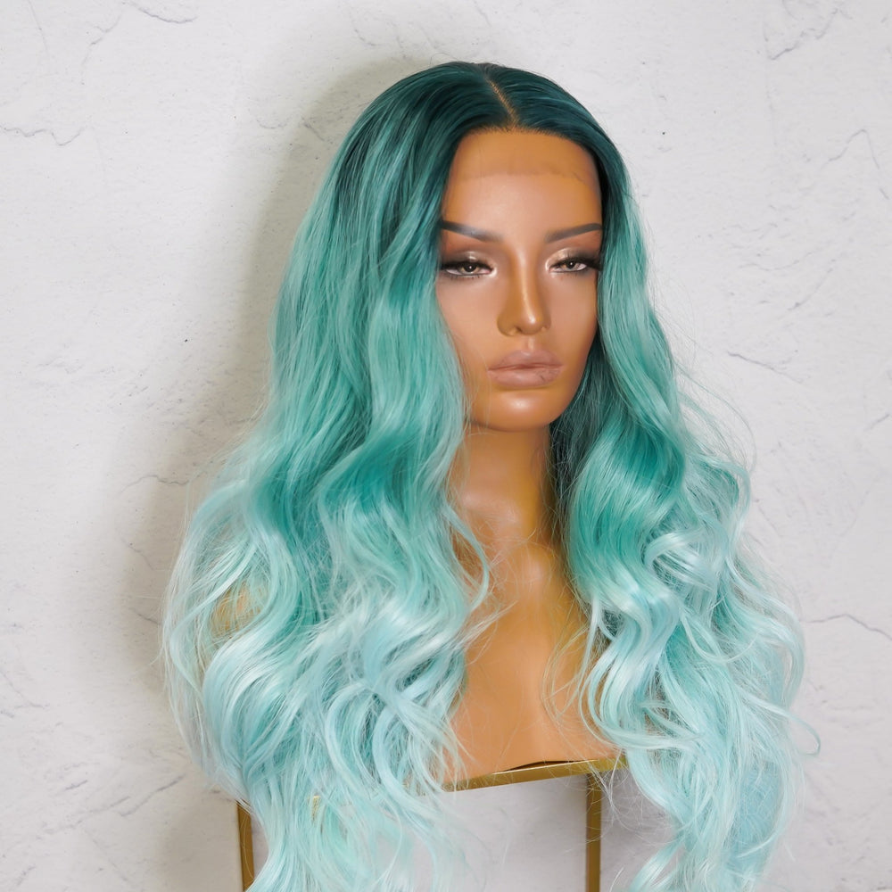 POLLY Ombre Blue 30" Lace Front Wig - Milk & Honey