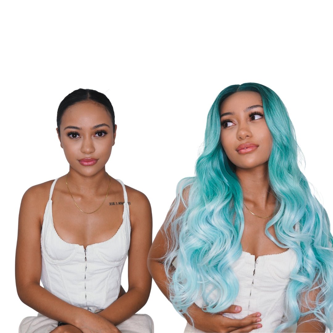 POLLY Ombre Blue 30" Lace Front Wig - Milk & Honey